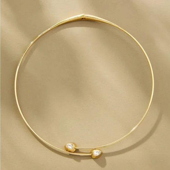 NWT Anthropologie Crystal Open Collar Necklace - Picture 1 of 5